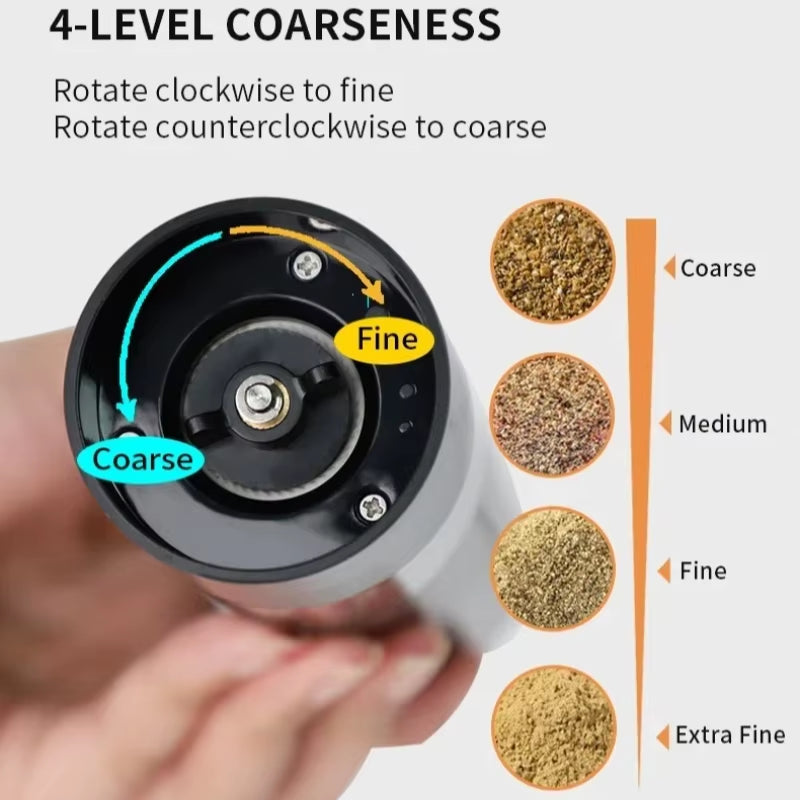 Electric Salt and Pepper Grinder Adjustable Coarseness Large Capacity Pepper Grinder Rechargeable Spices Grinder Kitchen Tools